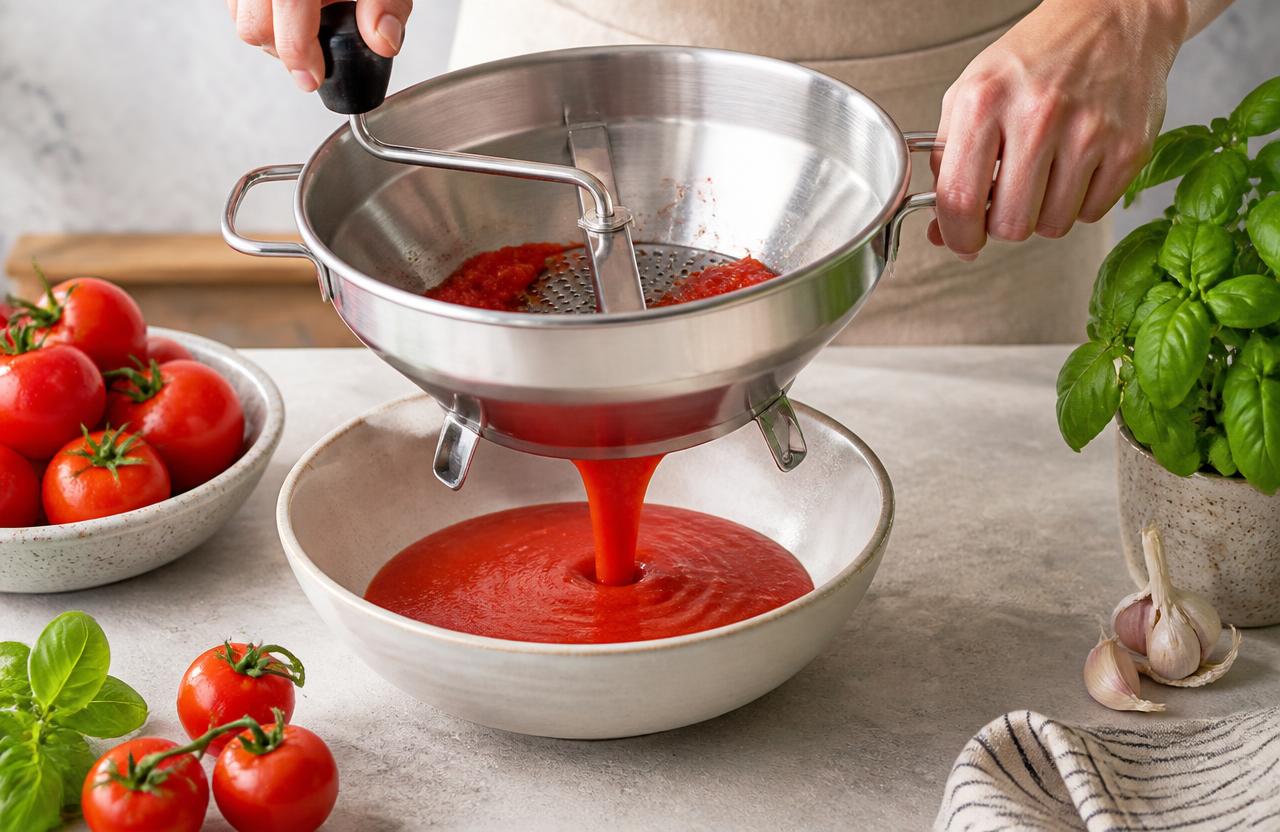 Sublime moulin à coulis en fil inoxydable : l'outil parfait pour des préparations fines et savoureuses